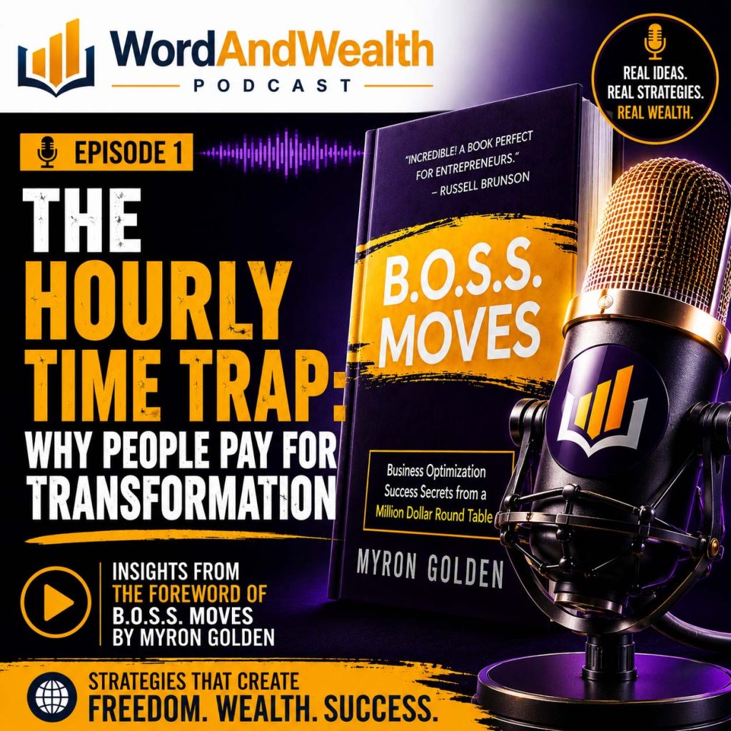 Word and Wealth Podcast Episode 01 The Hourly Time Trap featuring discussion of B.O.S.S. Moves by Myron Golden